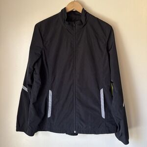 Gap Body Rain Jacket Windbreaker Womens Size XL Black Water Resistant NWT